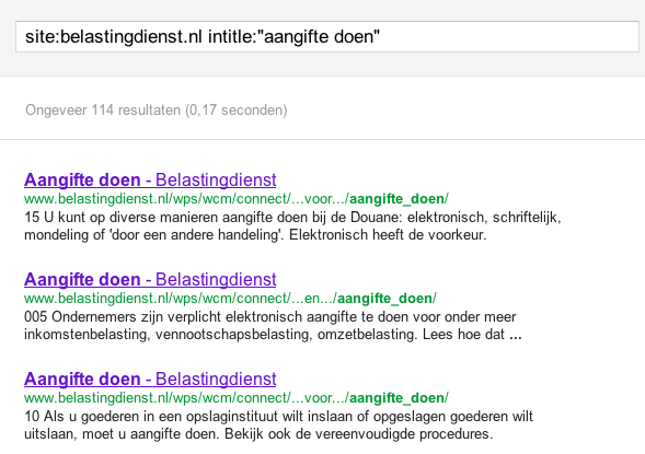 resultaat voor search: site:belastingdienst.nl intitle:"aangifte doen"